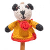 Hand Knitted Panda in Flower Dress Finger Puppet - SYFS035 - Uneeka