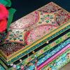 Hand Painted Green Floral Wooden Box - BX251 - Uneeka