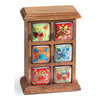 Hand Painted Mango Wood & Ceramic Multi 6 Drawer Chest - STC9 - Uneeka