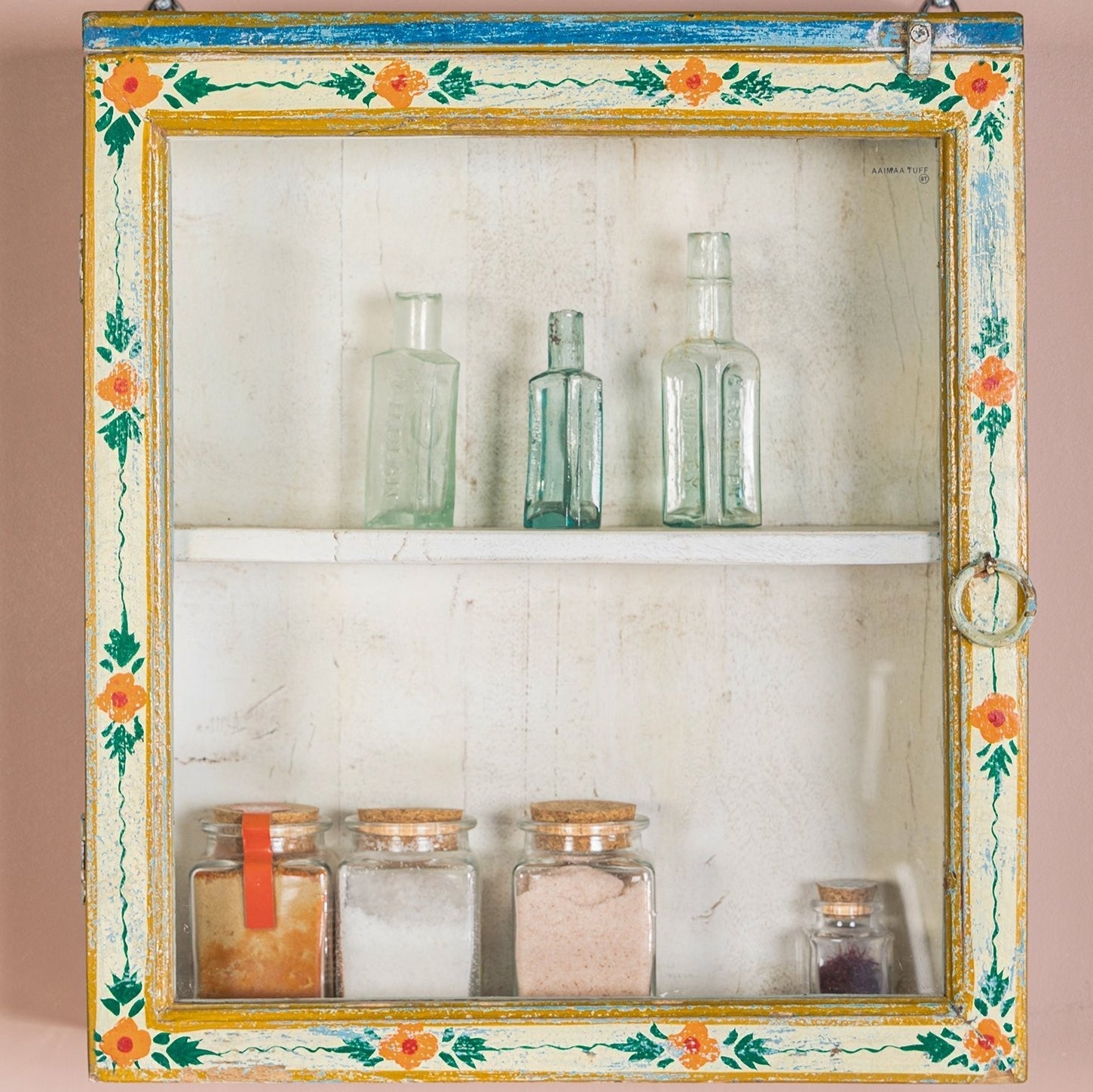 Hand Painted Vintage Wall Cabinet - F703 - Uneeka