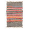 Handloom Recycled Geometric Mixed Pattern Indian Rug - R29135 - Uneeka