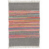 Handloom Recycled Geometric Mixed Pattern Indian Rug - R29135 - Uneeka