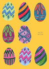 Happy Easter Patterned Egg Greetings Card - HCWB195 - Uneeka