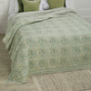 Jaipur Olive Hand Block Printed Bedcover - JHPQO - Uneeka