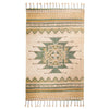 Jude Printed Rug With Tassels - R18735 GN - Uneeka