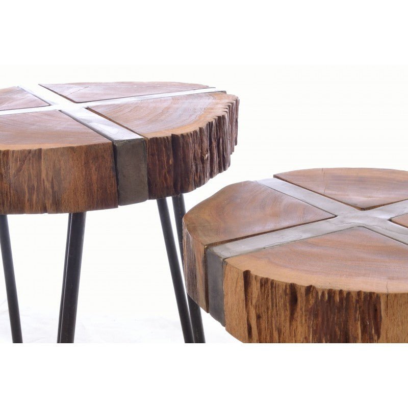 Kingdom Acacia Wood Nest of 2 Tables - OLD03 - Uneeka