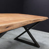 Kingdom Live Edge Cross - Legged Dining Table - OLD30 - Uneeka