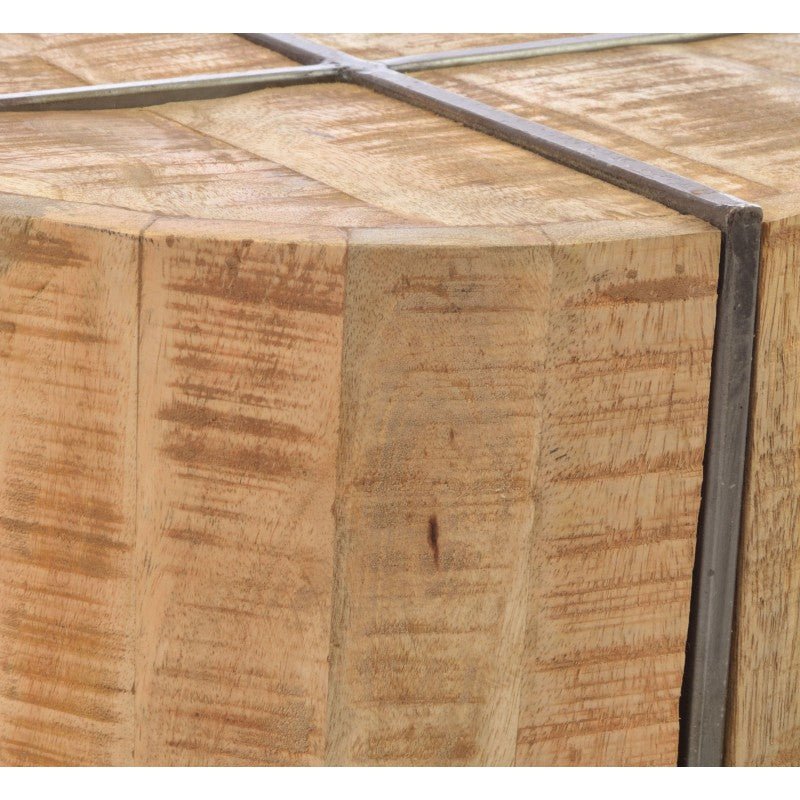 Kingdom Round Mango Wood Side Table - OLD04 - Uneeka