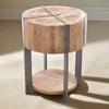 Kingdom Round Mango Wood Side Table - OLD04 - Uneeka