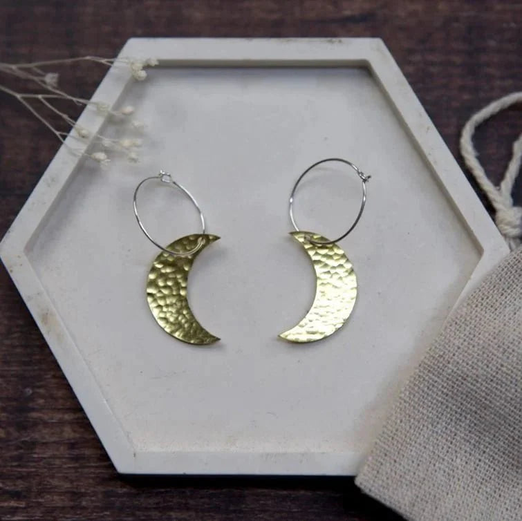 Large Assorted Shape Brass Earrings - LB006 - Uneeka