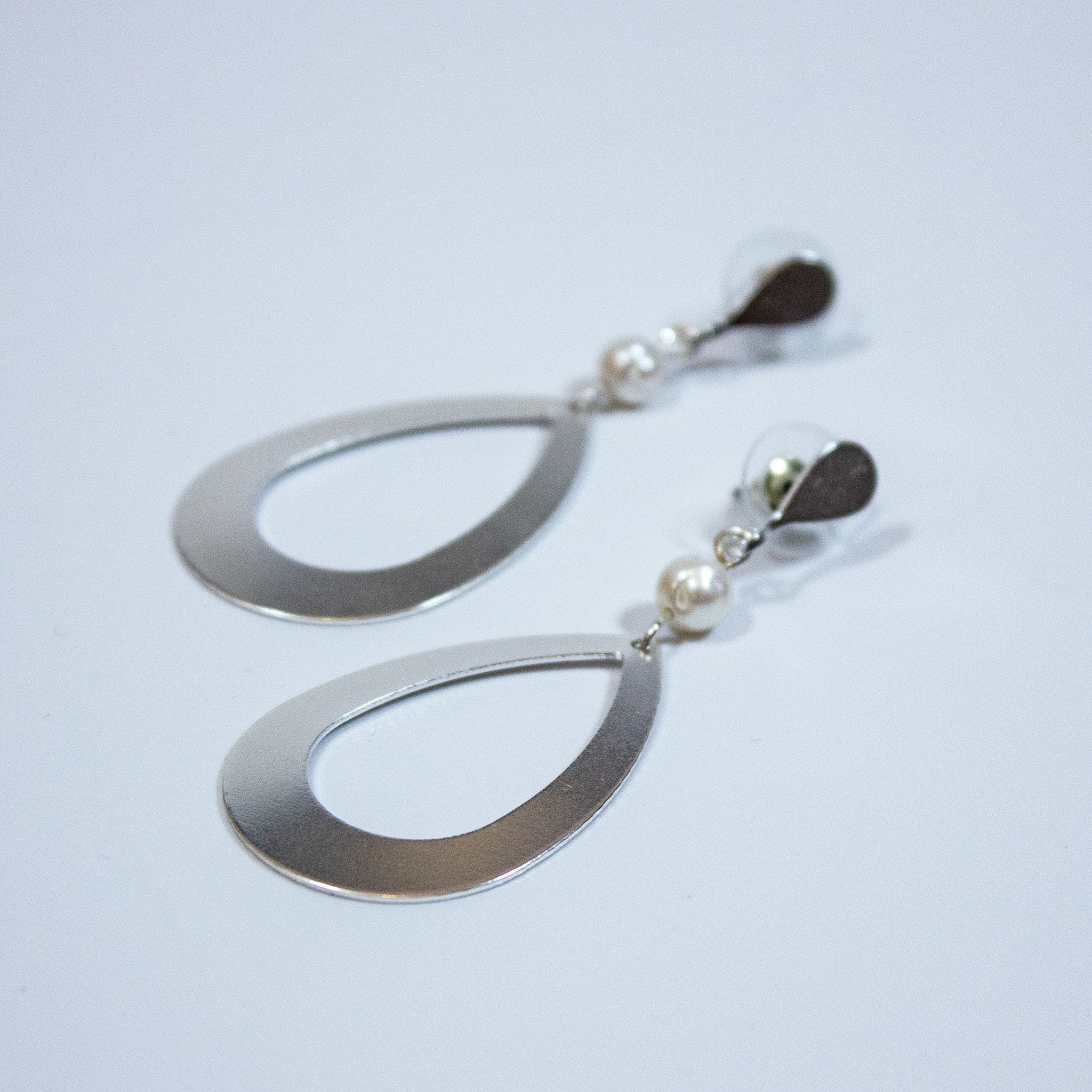 Large Drop Shape with Natural Pearl Earrings - CEX - 4134 - MSWT - Uneeka