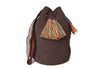 Large Handmade Tasseled Bucket Bags - L - BUCKET - CHOC - Uneeka