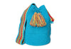 Large Handmade Tasseled Bucket Bags - L - BUCKET - TURQ - Uneeka