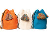 Large Handmade Tasseled Bucket Bags - L - BUCKET - LIME - Uneeka