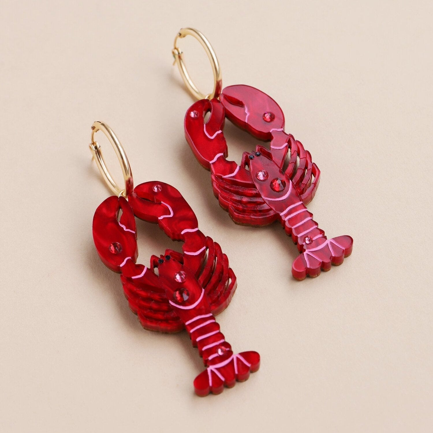 Large Lobster Statement Hoop Earrings - M241401SH - Uneeka