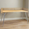 Large Metal Rattan Effect Retro Style Desk - DTC43 - Uneeka