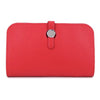 Leather Purse with Round Silver Fastening - 12300Purse - Red - Uneeka