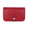 Leather Purse with Round Silver Fastening - 12300Purse - Wine - Uneeka