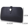 Leather Purse with Round Silver Fastening - 12300Purse - BLACK - Uneeka
