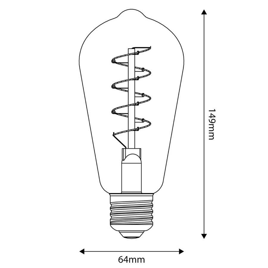 LED Gold Edison ST64 4W E27 Dimmable Bulb - BB - C04 - Uneeka