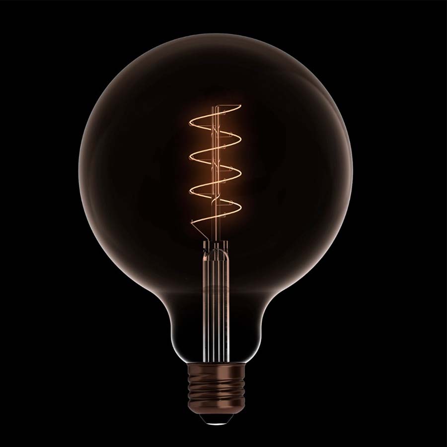 LED Gold Globe Curved Spiral Filament G125 4W E27 Dimmable Bulb - BB - C07 - Uneeka