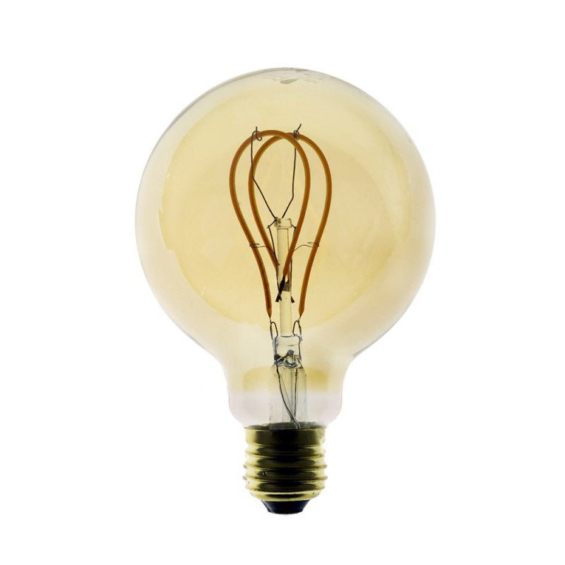LED Light Bulb - Globe G95 Curved Double Loop Filament - 5W E27 Dimmable - DL700142 - Uneeka