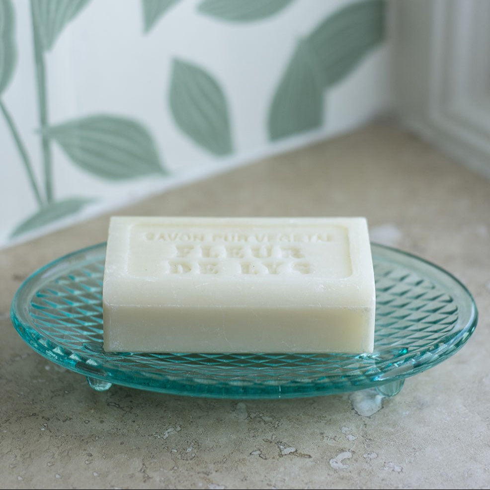 Light Green Recycled Glass Soap Dish - B20620 - Uneeka