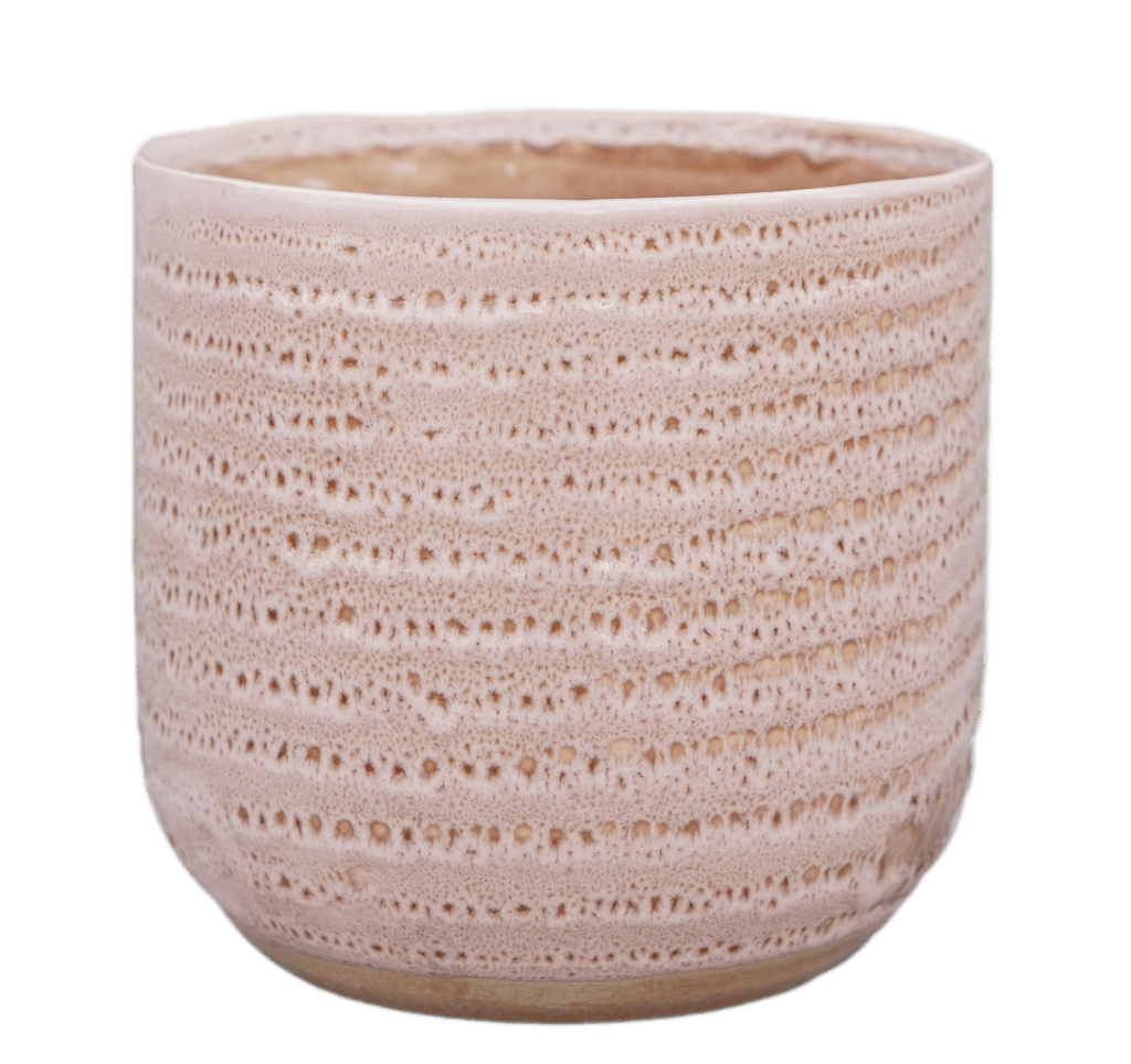 Light Pink Reactive Glaze Textured Plant Pot - MRGP13 - Uneeka
