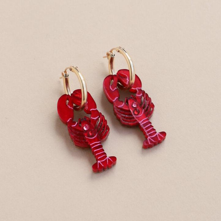 Lobster Gold Hoops - M241401H - Uneeka