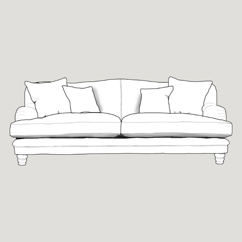 Lovelle 2 Seater Grand Upholstered Fabric Sofa - Made To Order - J Brown Chamonix - 293 Linen - LOV2G - Uneeka