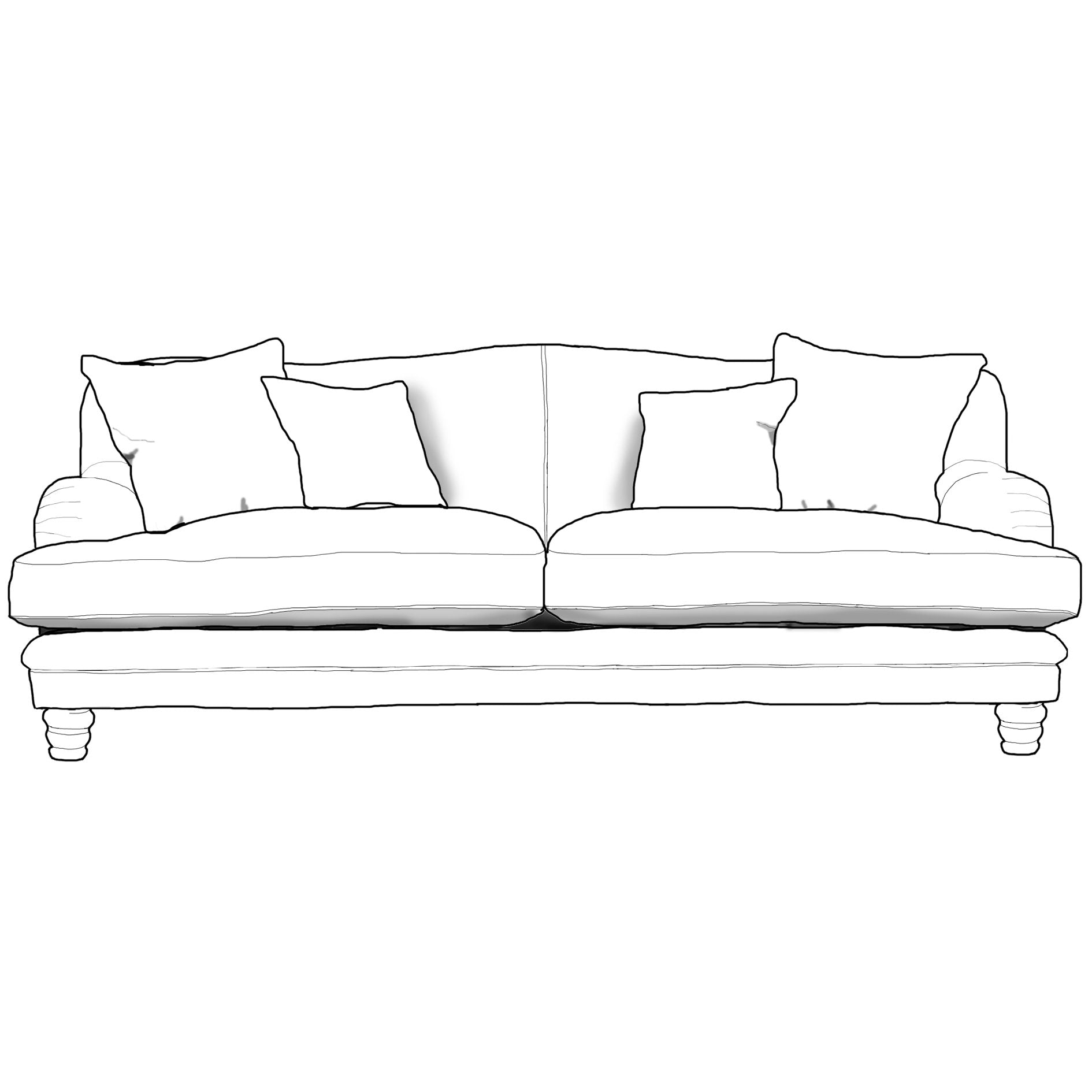 Lovelle 2 Seater Upholstered Fabric Sofa - Made To Order - J Brown Chamonix - 293 Linen - LOV2 - Uneeka