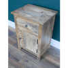 Mango Wood Engraved Bedside Cabinet - 8214 - Uneeka