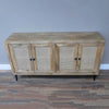 Mango Wood & Rattan Sideboard with Iron Legs - 8944 - Uneeka