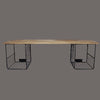 Mango Wood Shelf & Wire Basket Storage Unit - 8093 - Uneeka
