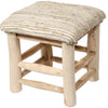 Mango Wood Stool With Hemp & Leather Seat - STOOL30NT - Uneeka