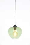 Matt Black Green Glass Hanging Lamp - 2952281 - Uneeka
