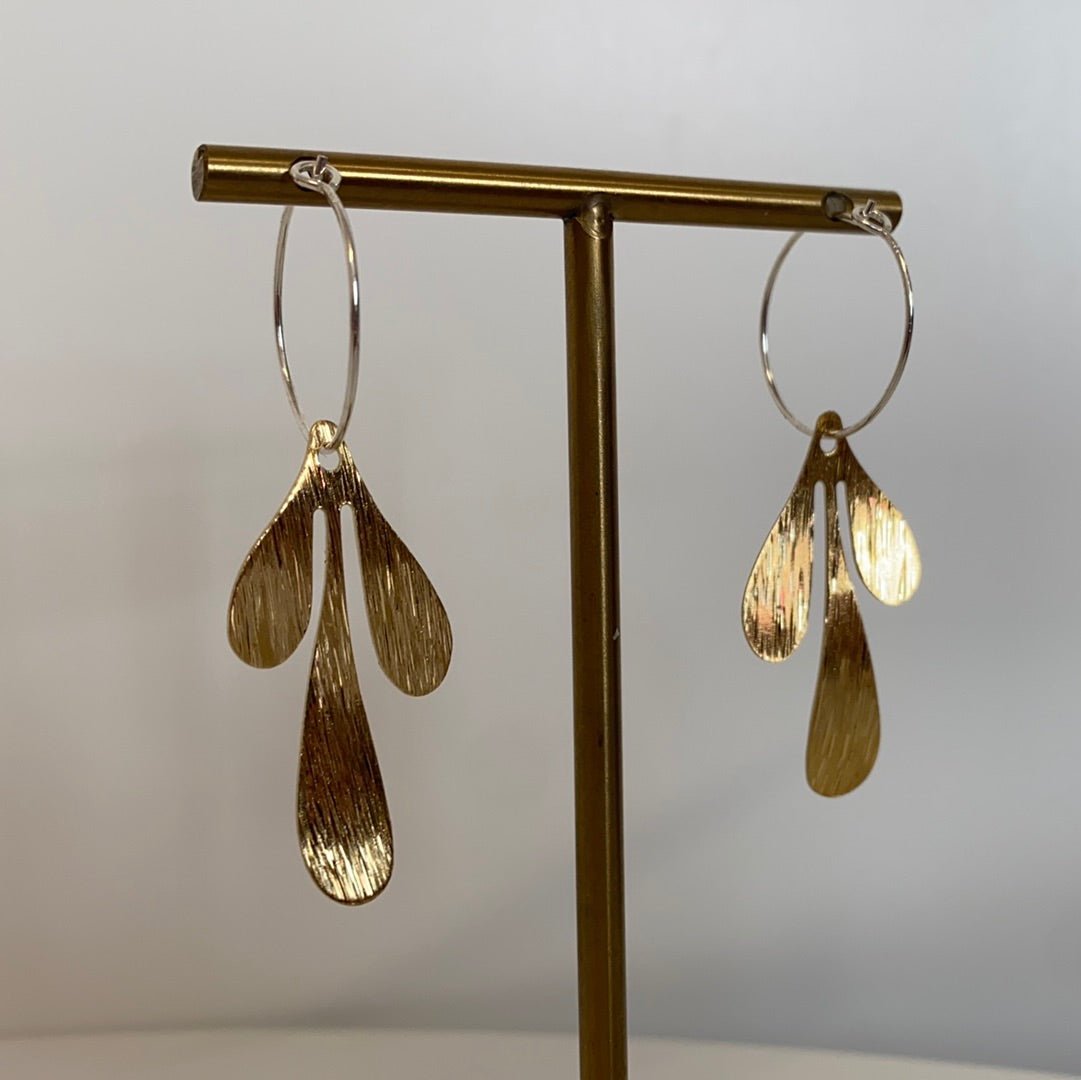 Medium Brass Assorted Shape Hoop Earrings - Emily's Pick - MB007 - Uneeka