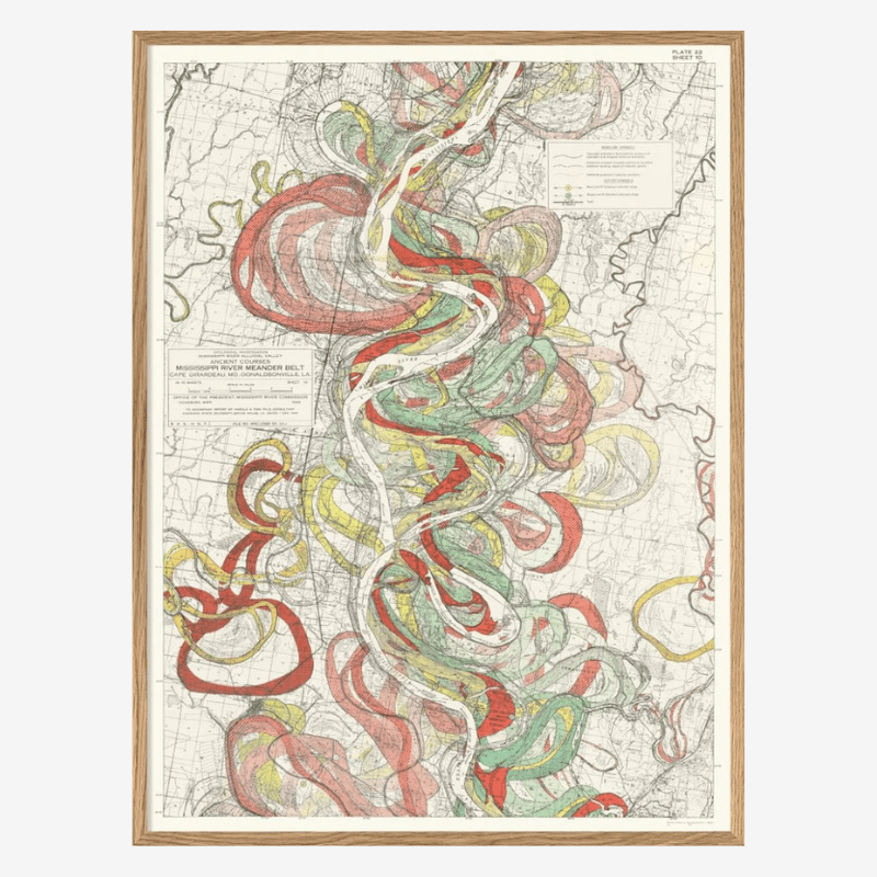 Mississippi Meanders 3 Framed Art Print - OFG 50x70 8402 - Uneeka