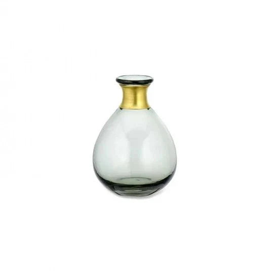 Miza Mini Wide Smoke Glass Vase - MV1102 - Uneeka