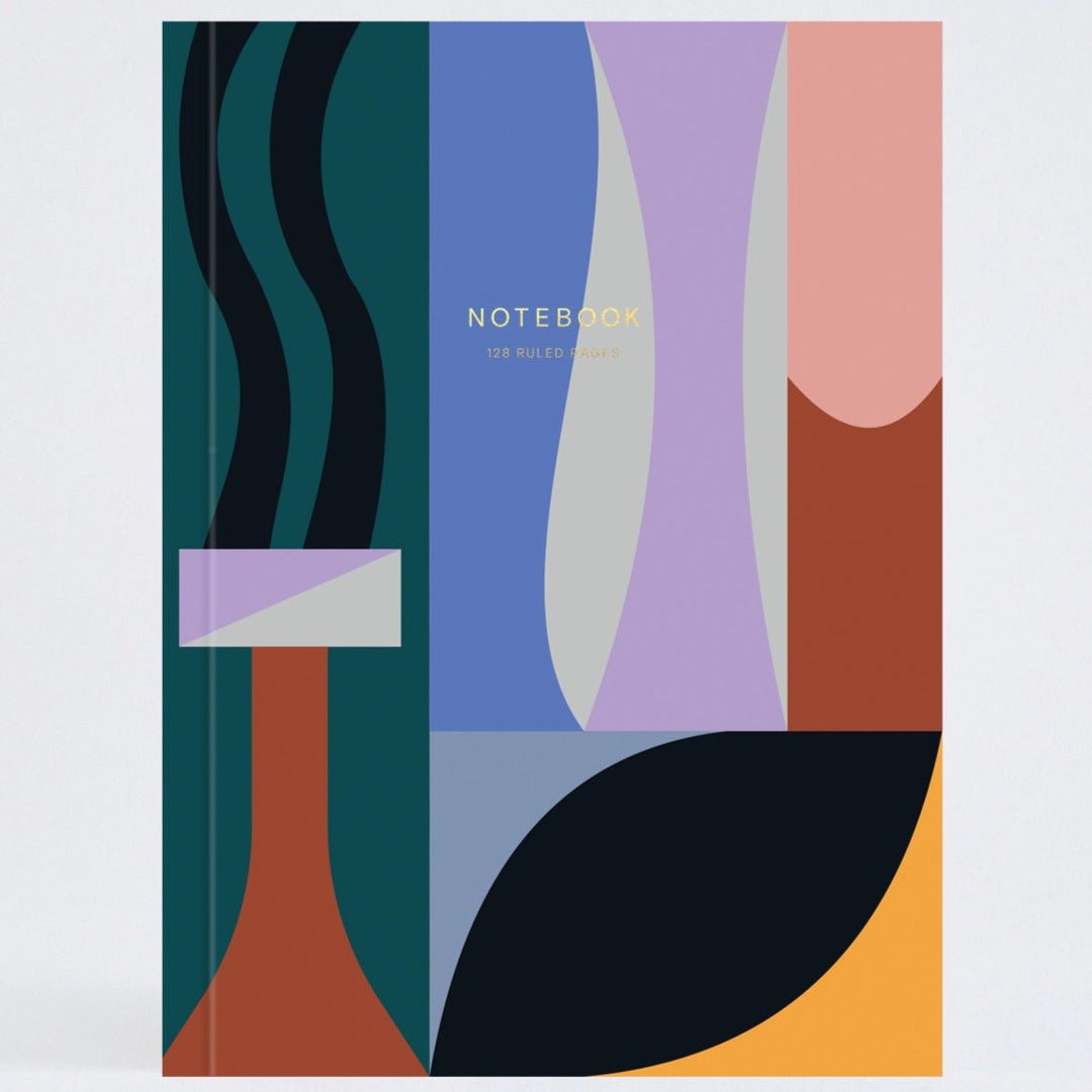 Multi Colour Abstract Shapes Lay Flat Notebook* - NBK086 LF - Uneeka