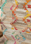 Multi Colour Large Diamond Cotton & Hemp Kilim Rug - R17546 - Uneeka