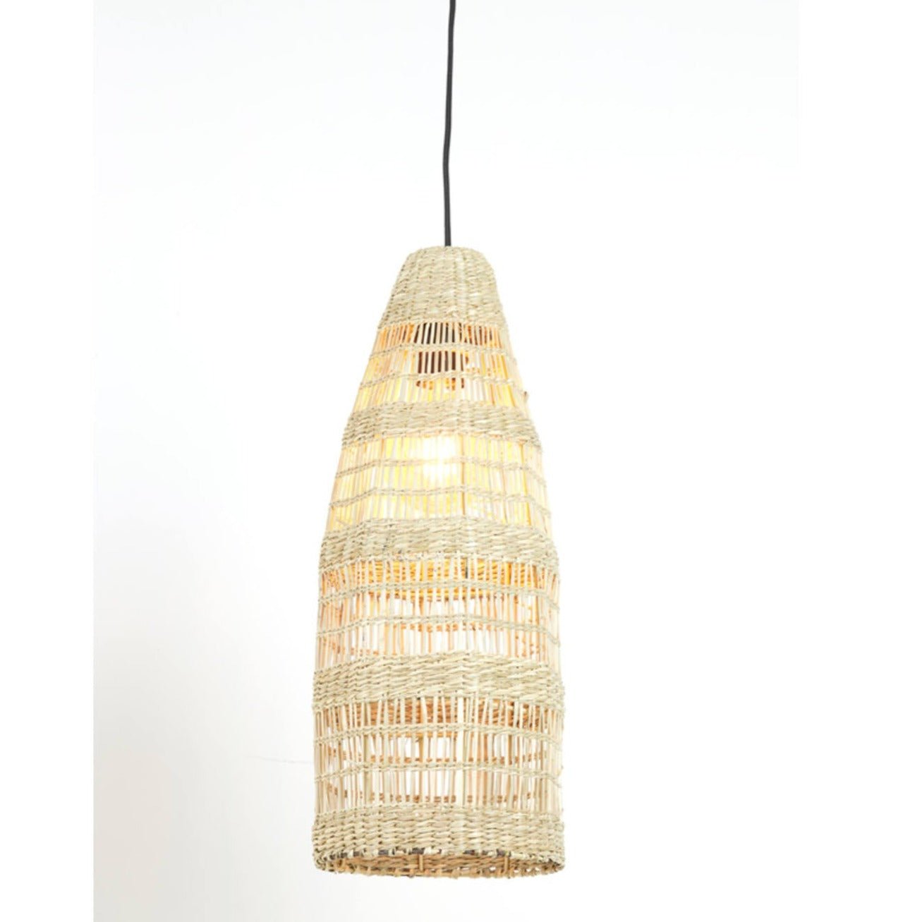 Natural Seagrass Conical Style Hanging Lamp - 2960730 - Uneeka