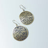 Navy Blue & Gold Coloured Circle Earrings - TARE1708 - Uneeka