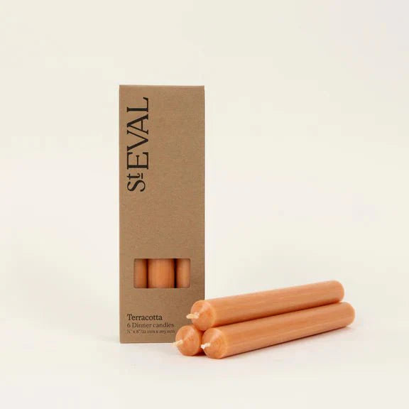 St Eval Gift Pack Dinner Candles Terracotta - F00674 - Uneeka