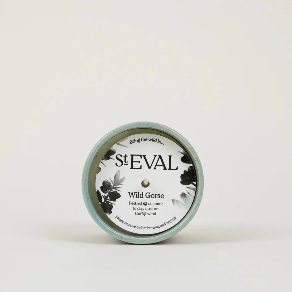 St Eval Sea & Shore Ceramic Pot Candle Wild Gorse - F01513 - Uneeka