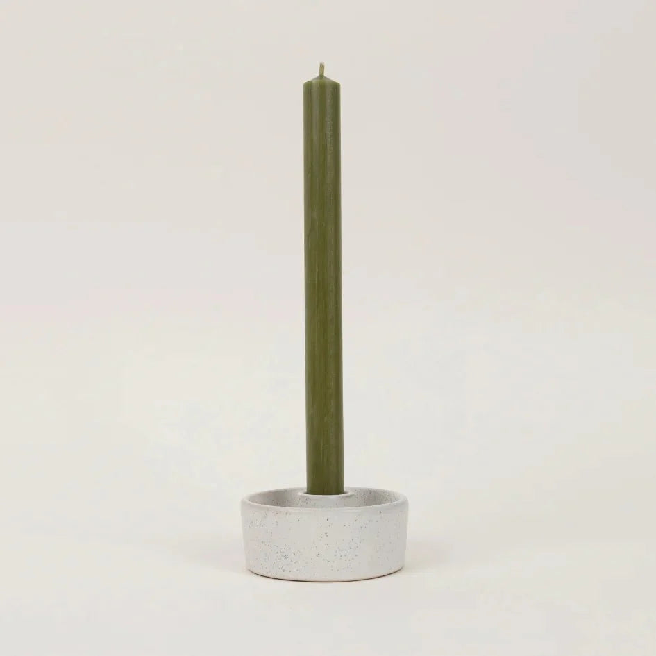 St Eval Single Dinner Candle Olive Green - F00054 - Uneeka