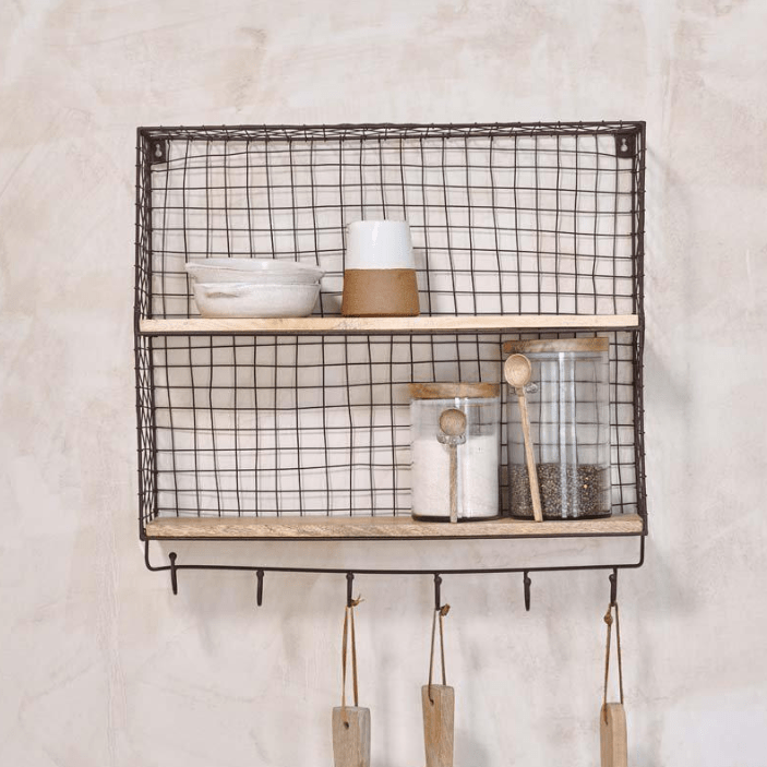 Nkuku Tamba Shelf with Hooks - TS4201 - Uneeka