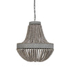 Old White Mango Wood Beaded Hanging Lamp - 3056973 - Uneeka