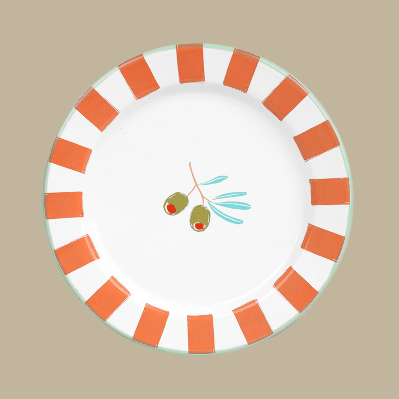 Olive Enamel Side Plate - ENML - PLATE - OLIVE - 20 - Uneeka