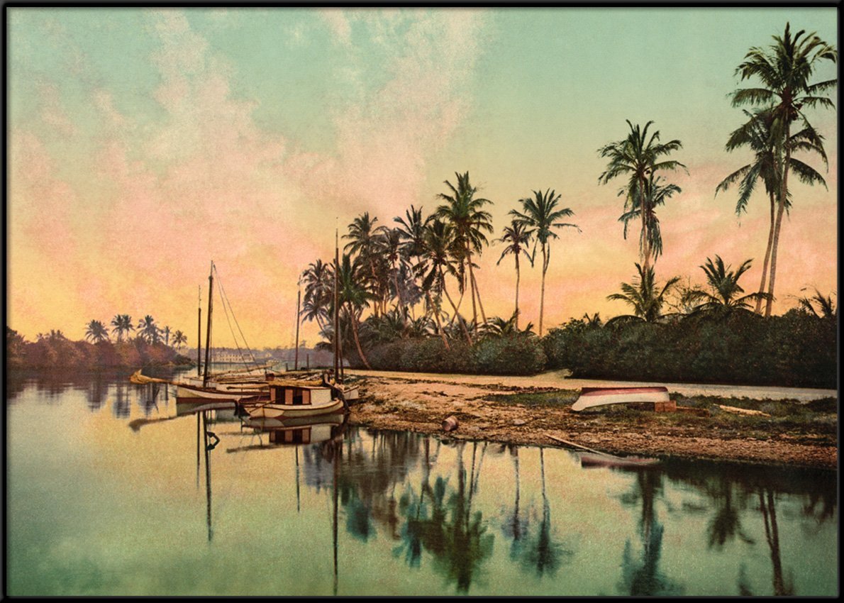 On The Miami River Framed Print - BFG 50x70 PP04H - Uneeka